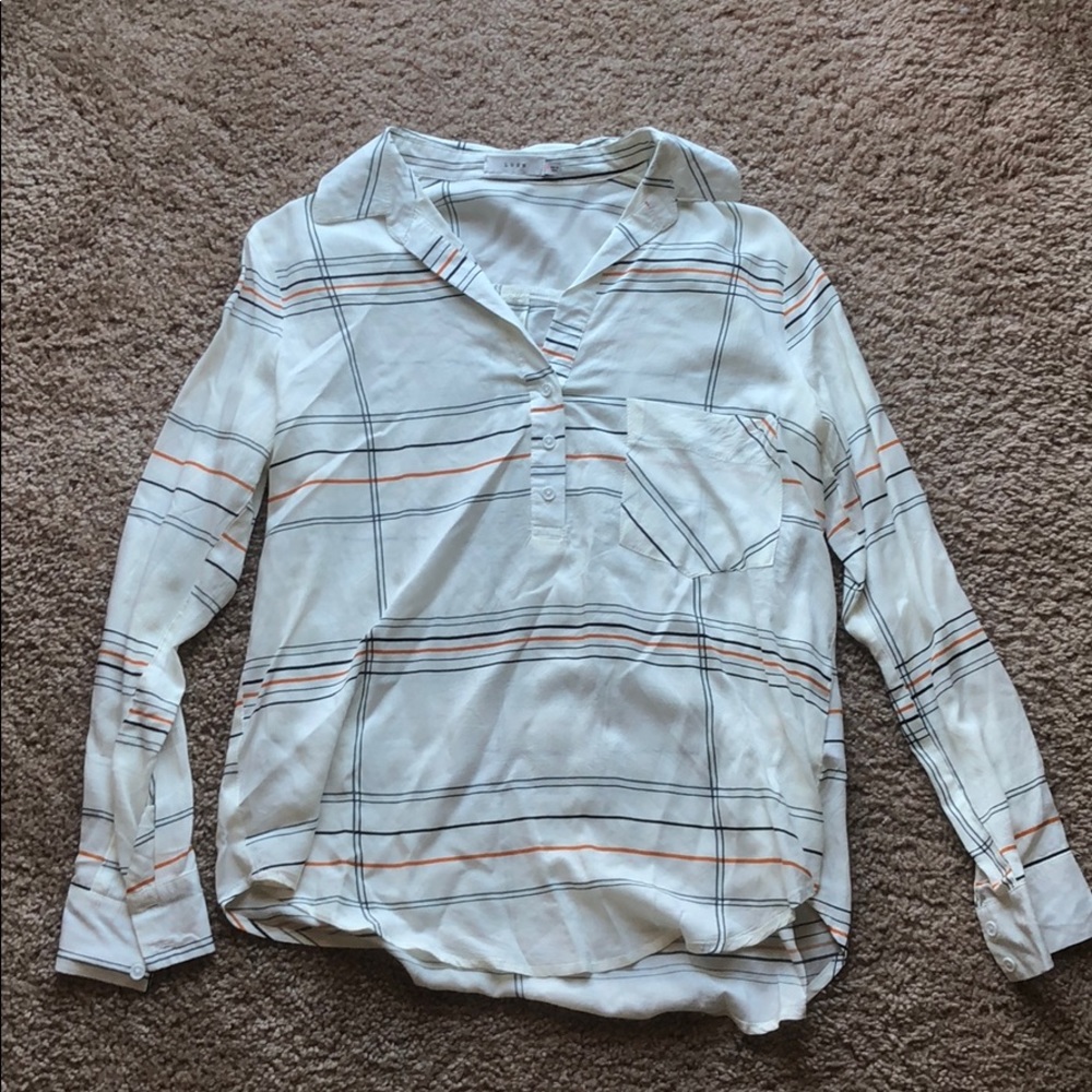 Long Sleeve Cream Blouse